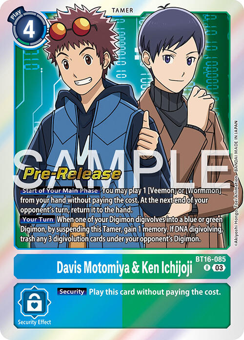 Davis Motomiya & Ken Ichijoji [BT16-085] [Beginning Observer Pre-Release Promos] | The Gaming-Verse