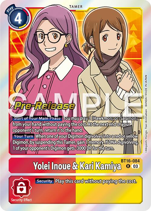 Yolei Inoue & Kari Kamiya [BT16-084] [Beginning Observer Pre-Release Promos] | The Gaming-Verse