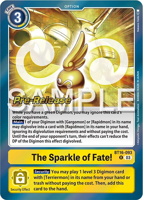 The Sparkle of Fate! [BT16-093] [Beginning Observer Pre-Release Promos] | The Gaming-Verse