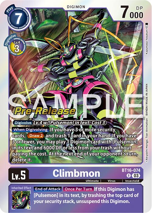 Climbmon [BT16-074] [Beginning Observer Pre-Release Promos] | The Gaming-Verse