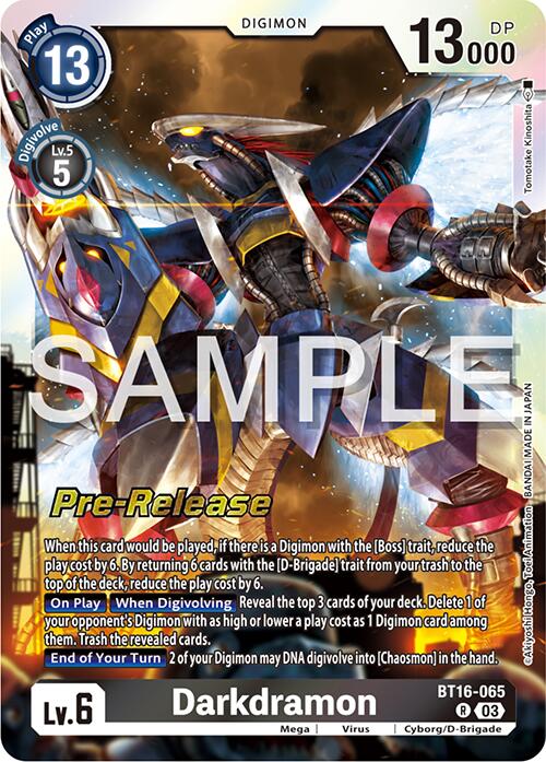 Darkdramon [BT16-065] [Beginning Observer Pre-Release Promos] | The Gaming-Verse