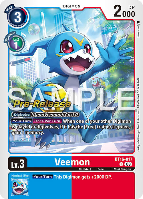 Veemon [BT16-017] [Beginning Observer Pre-Release Promos] | The Gaming-Verse