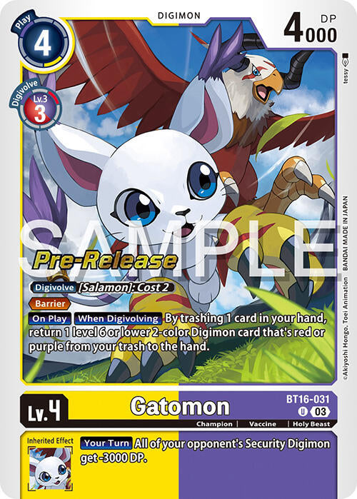 Gatomon [BT16-031] [Beginning Observer Pre-Release Promos] | The Gaming-Verse