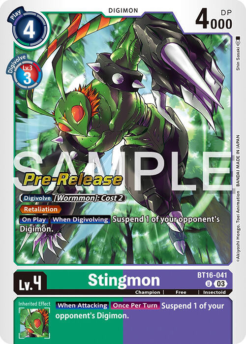 Stingmon [BT16-041] [Beginning Observer Pre-Release Promos] | The Gaming-Verse