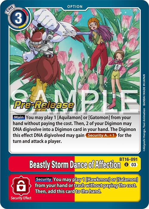 Beastly Storm Dance of Affection [BT16-091] [Beginning Observer Pre-Release Promos] | The Gaming-Verse