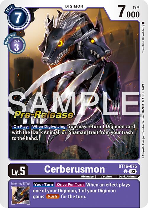 Cerberusmon [BT16-075] [Beginning Observer Pre-Release Promos] | The Gaming-Verse