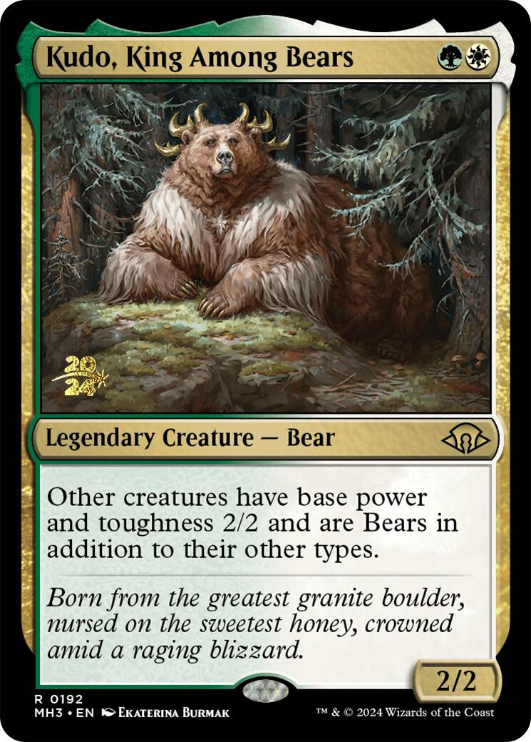 Kudo, King Among Bears [Modern Horizons 3 Prerelease Promos] | The Gaming-Verse