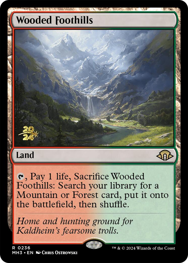 Wooded Foothills [Modern Horizons 3 Prerelease Promos] | The Gaming-Verse