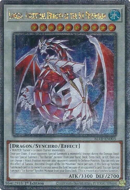 Lancea, Ancestral Dragon of the Ice Mountain (Quarter Century Secret Rare) [BLTR-EN005] Quarter Century Secret Rare | The Gaming-Verse