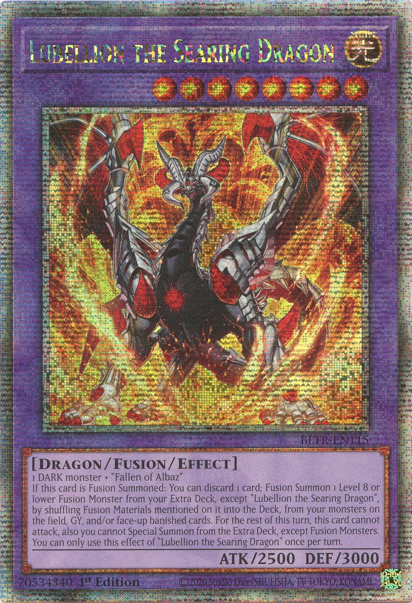 Lubellion the Searing Dragon (Quarter Century Secret Rare) [BLTR-EN115] Quarter Century Secret Rare | The Gaming-Verse