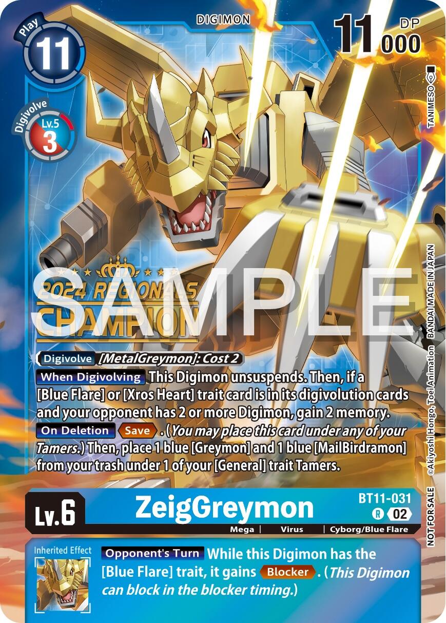 ZeigGreymon [BT11-031] (2024 Regionals Champion) [Dimensional Phase] | The Gaming-Verse