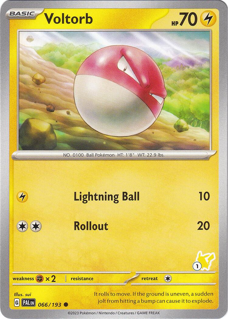 Voltorb (066/193) (Pikachu Stamp #1) [Battle Academy 2024] | The Gaming-Verse