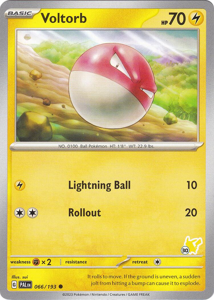 Voltorb (066/193) (Pikachu Stamp #30) [Battle Academy 2024] | The Gaming-Verse