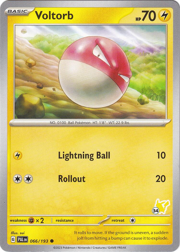 Voltorb (066/193) (Pikachu Stamp #34) [Battle Academy 2024] | The Gaming-Verse