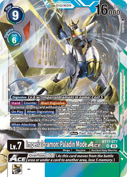 Imperialdramon: Paladin Mode ACE [BT17-077] [Secret Crisis] | The Gaming-Verse