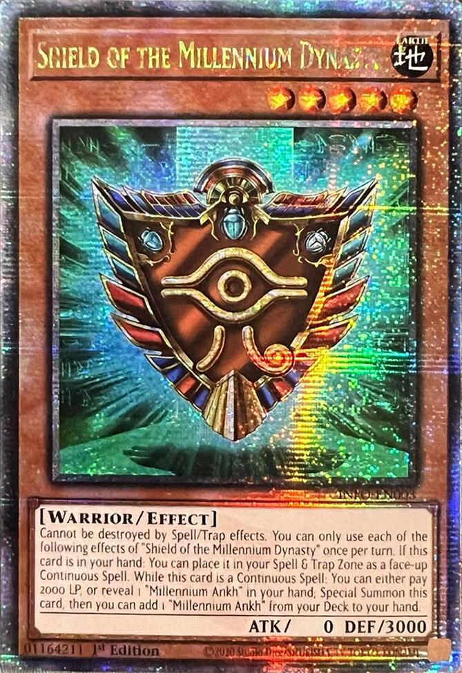 Shield of the Millennium Dynasty (Quarter Century Secret Rare) [INFO-EN003] Quarter Century Secret Rare | The Gaming-Verse