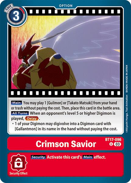 Crimson Savior [BT17-096] [Secret Crisis] | The Gaming-Verse