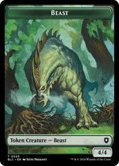 Cat // Beast (025) Double-Sided Token [Bloomburrow Commander Tokens] | The Gaming-Verse