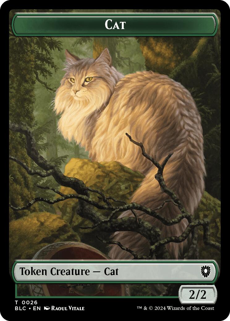 Cat // Beast (025) Double-Sided Token [Bloomburrow Commander Tokens] | The Gaming-Verse