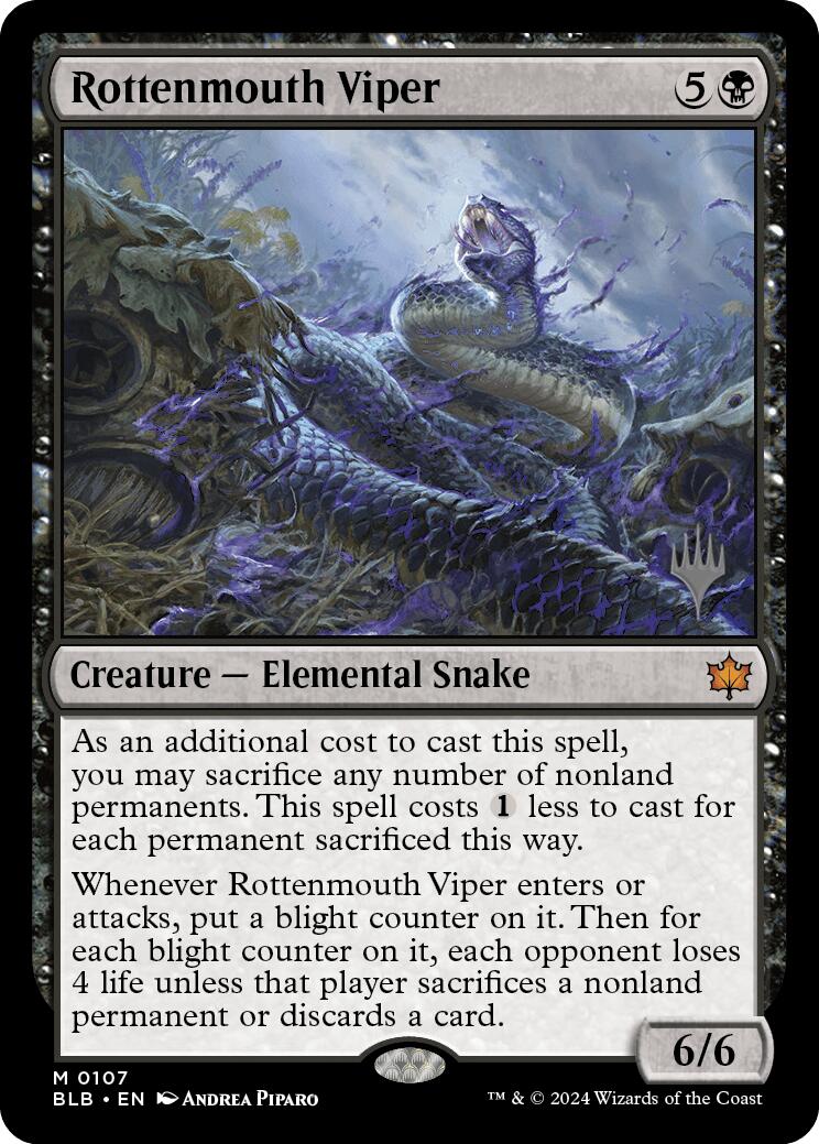 Rottenmouth Viper (Promo Pack) [Bloomburrow Promos] | The Gaming-Verse