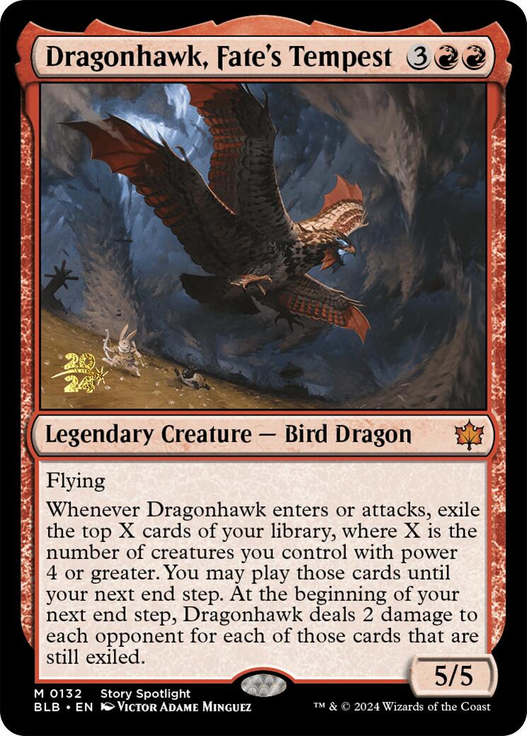 Dragonhawk, Fate's Tempest [Bloomburrow Prerelease Promos] | The Gaming-Verse