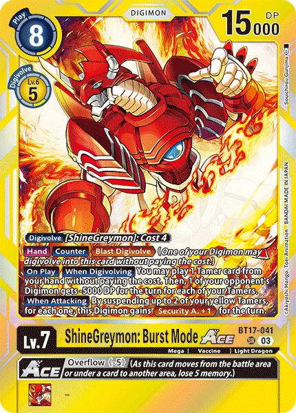 ShineGreymon: Burst Mode ACE [BT17-041] [Secret Crisis] | The Gaming-Verse