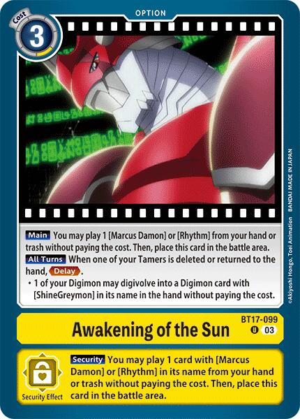 Awakening of the Sun [BT17-099] [Secret Crisis] | The Gaming-Verse