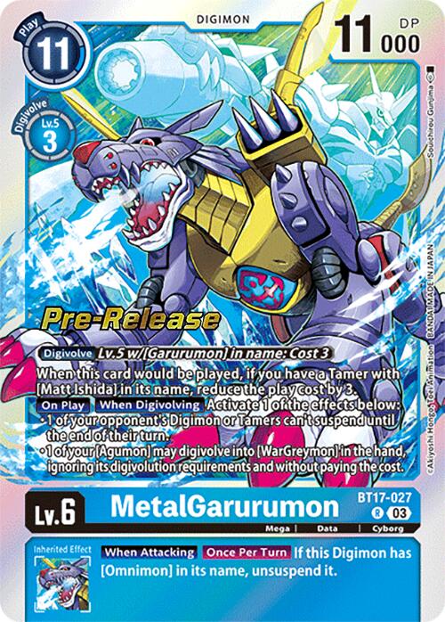 MetalGarurumon [BT17-027] [Secret Crisis Pre-Release Cards] | The Gaming-Verse