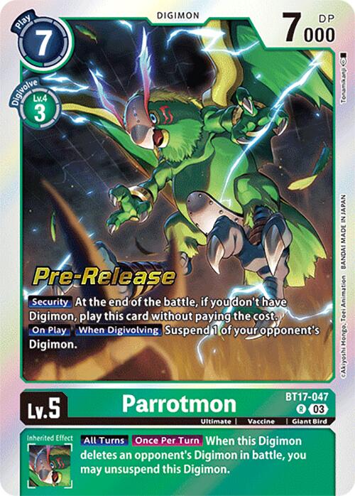 Parrotmon [BT17-047] [Secret Crisis Pre-Release Cards] | The Gaming-Verse