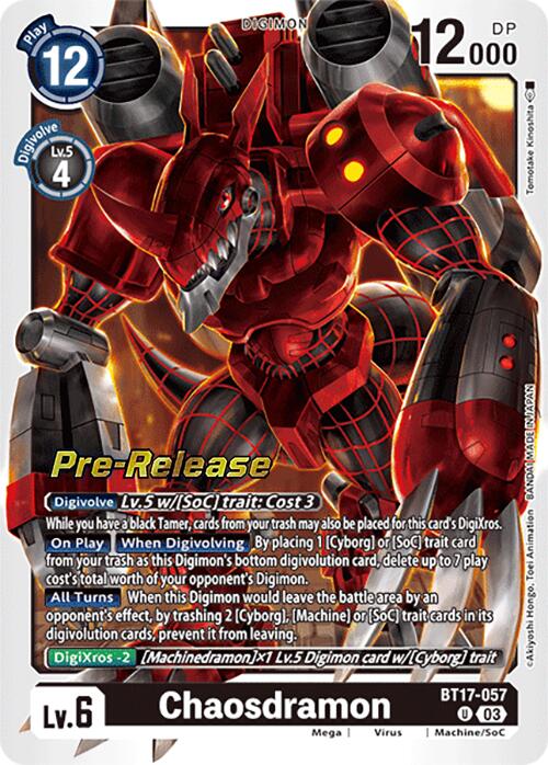 Chaosdramon [BT17-057] [Secret Crisis Pre-Release Cards] | The Gaming-Verse