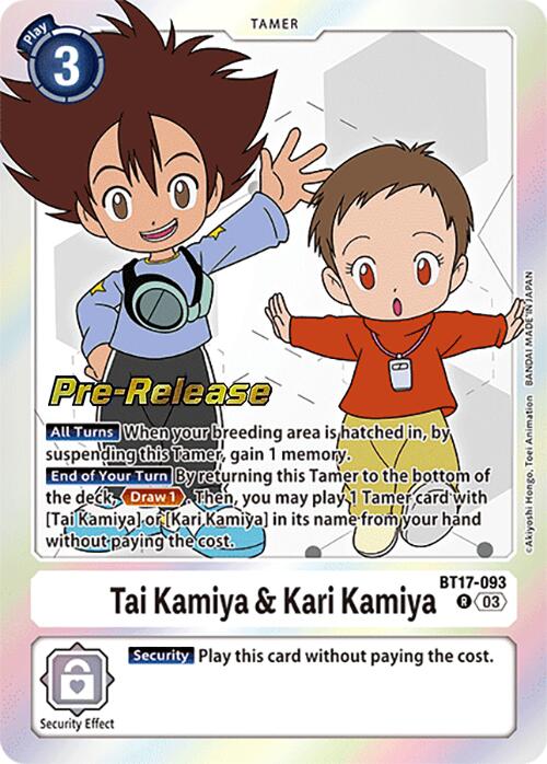 Tai Kamiya & Kari Kamiya [BT17-093] [Secret Crisis Pre-Release Cards] | The Gaming-Verse