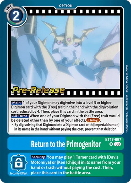 Return to the Primogenitor [BT17-097] [Secret Crisis Pre-Release Cards] | The Gaming-Verse