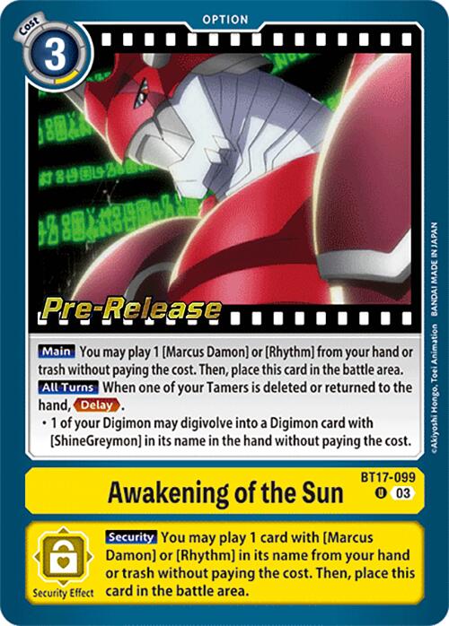 Awakening of the Sun [BT17-099] [Secret Crisis Pre-Release Cards] | The Gaming-Verse