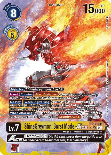 ShineGreymon: Burst Mode ACE [BT17-041] (Alternate Art) [Secret Crisis] | The Gaming-Verse