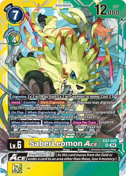 SaberLeomon ACE [EX7-029] [Digimon LIBERATOR] | The Gaming-Verse