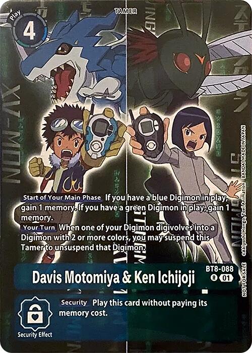 Davis Motomiya & Ken Ichijoji [BT8-088] (Super Complete Selection Daisuke ver.) [New Awakening Promos] | The Gaming-Verse