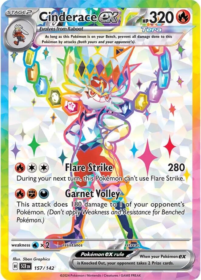 Cinderace ex (157/142) [Scarlet & Violet: Stellar Crown] | The Gaming-Verse