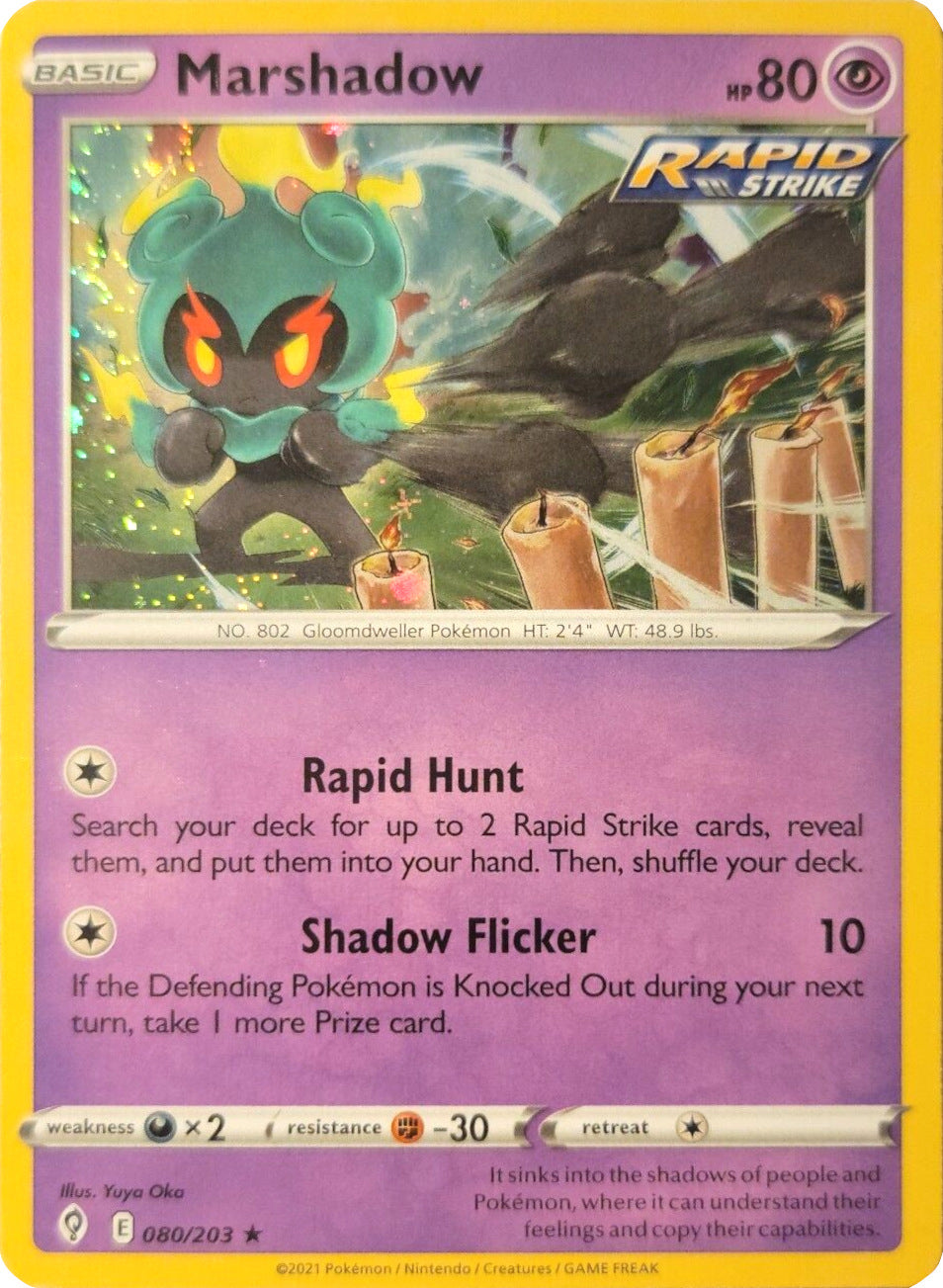 Marshadow (080/203) (Cosmos Holo) [Sword & Shield: Evolving Skies] | The Gaming-Verse