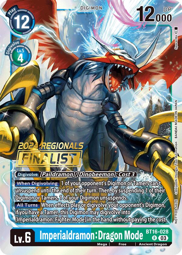 Imperialdramon: Dragon Mode [BT16-028] (2024 Regionals Finalist) [Beginning Observer] | The Gaming-Verse