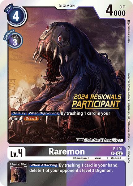 Raremon [P-101] - P-101 (2024 Regionals Participant) [Digimon Promotion Cards] | The Gaming-Verse