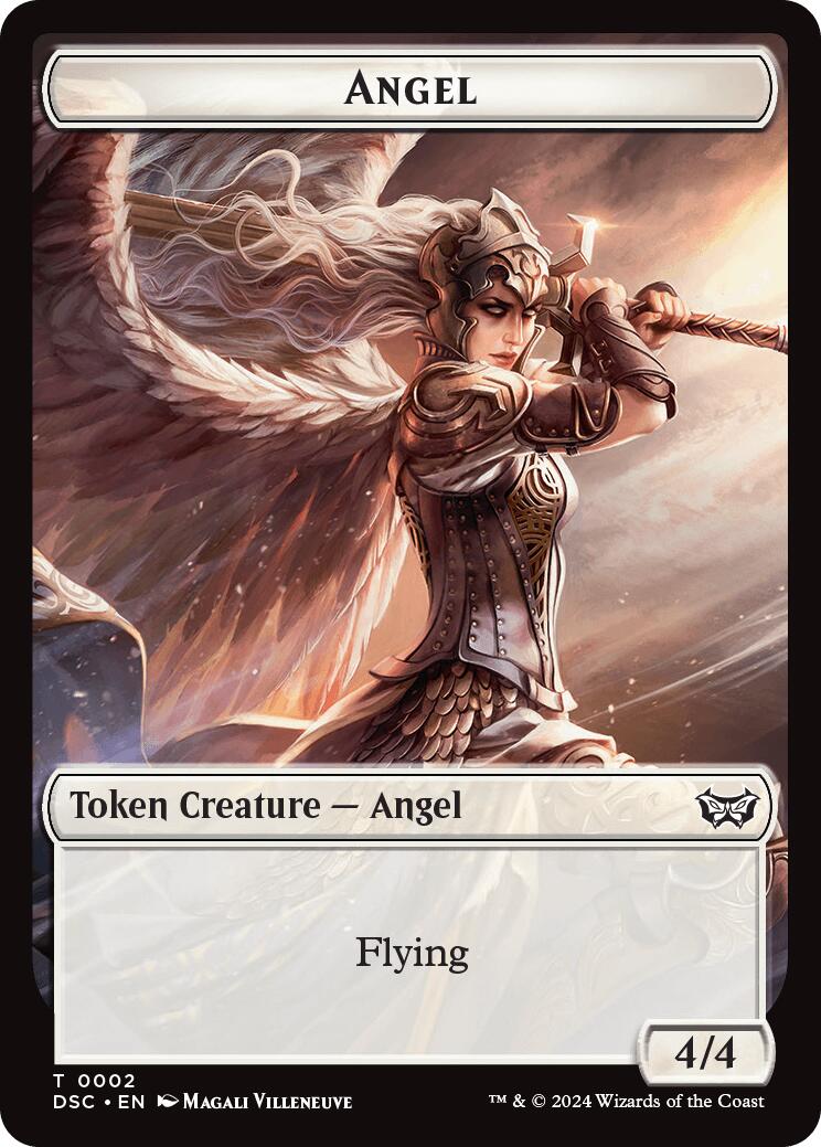 Angel // Glimmer Double-Sided Token [Duskmourn: House of Horror Commander Tokens] | The Gaming-Verse