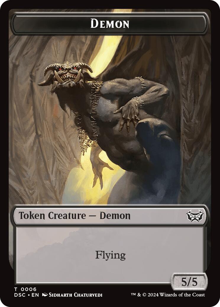 Demon // Bird Double-Sided Token [Duskmourn: House of Horror Commander Tokens] | The Gaming-Verse