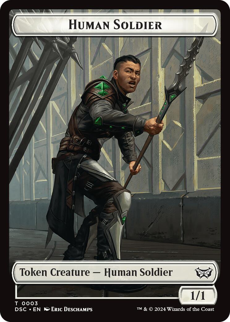 Human soldier // Scarecrow Double-Sided Token [Duskmourn: House of Horror Commander Tokens] | The Gaming-Verse