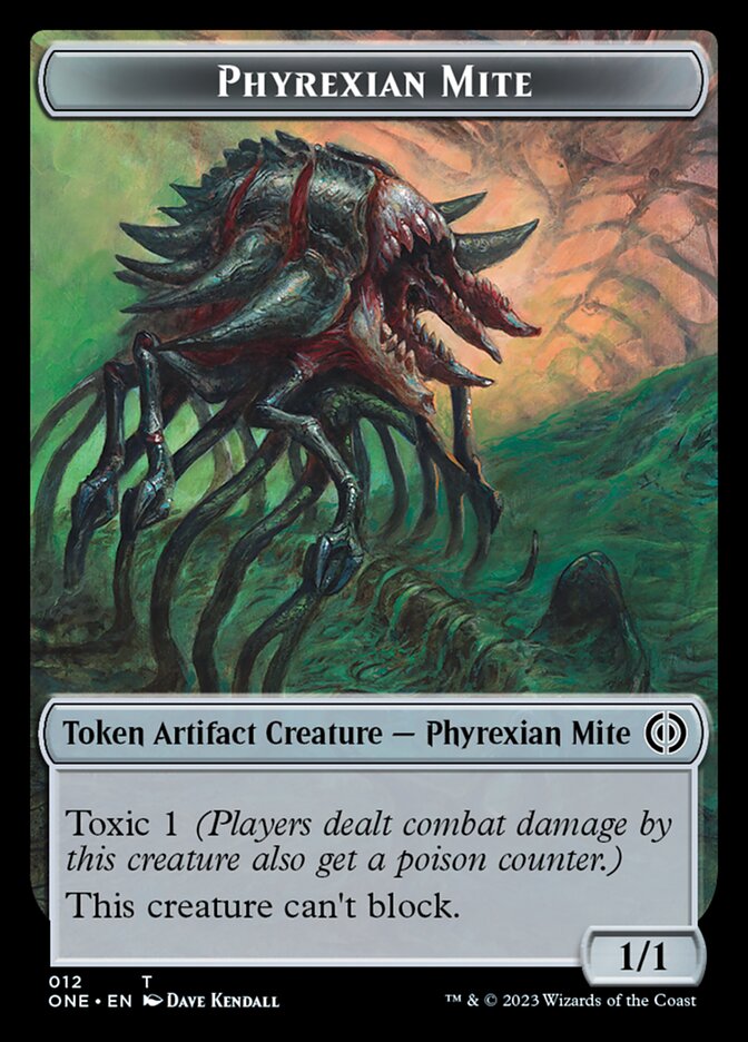 Rebel // Phyrexian Mite (012) Double-Sided Token [Phyrexia: All Will Be One Tokens] | The Gaming-Verse