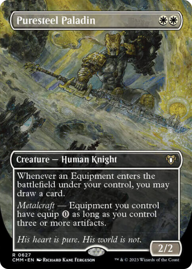 Puresteel Paladin (Borderless Alternate Art) [Commander Masters] | The Gaming-Verse