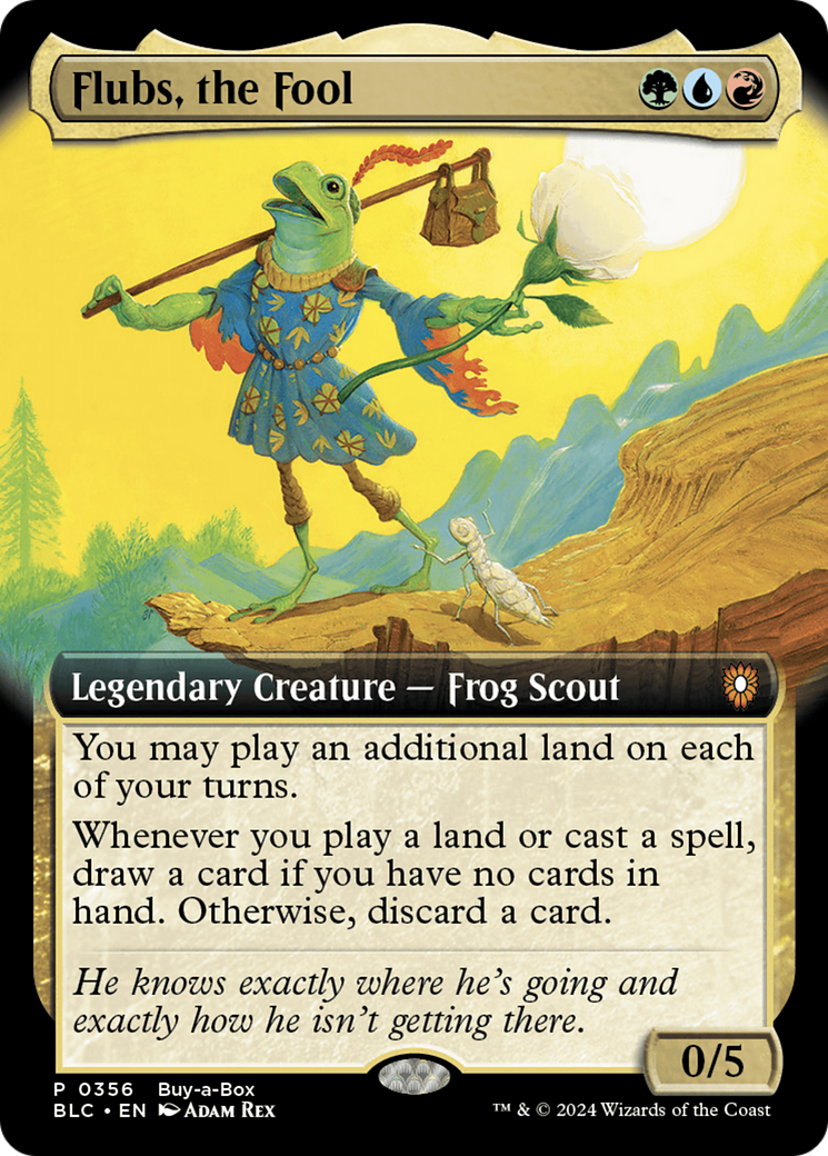 Flubs, the Fool (Buy-A-Box) (Extended Art) [Bloomburrow Promos] | The Gaming-Verse