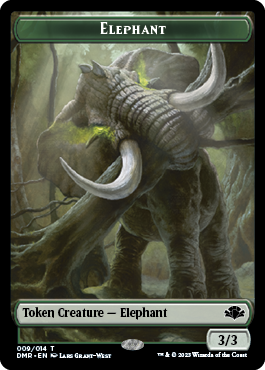 Elephant // Cat (008) Double-Sided Token [Dominaria Remastered Tokens] | The Gaming-Verse