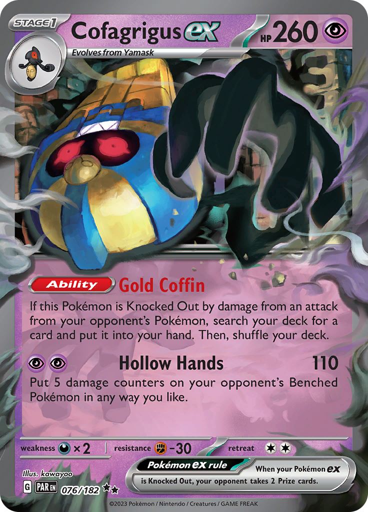 Cofagrigus ex (076/182) [Scarlet & Violet: Paradox Rift] | The Gaming-Verse