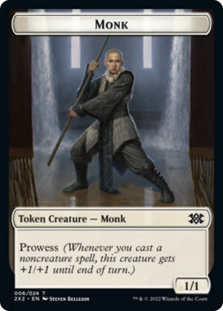 Spider // Monk Double-Sided Token [Double Masters 2022 Tokens] | The Gaming-Verse