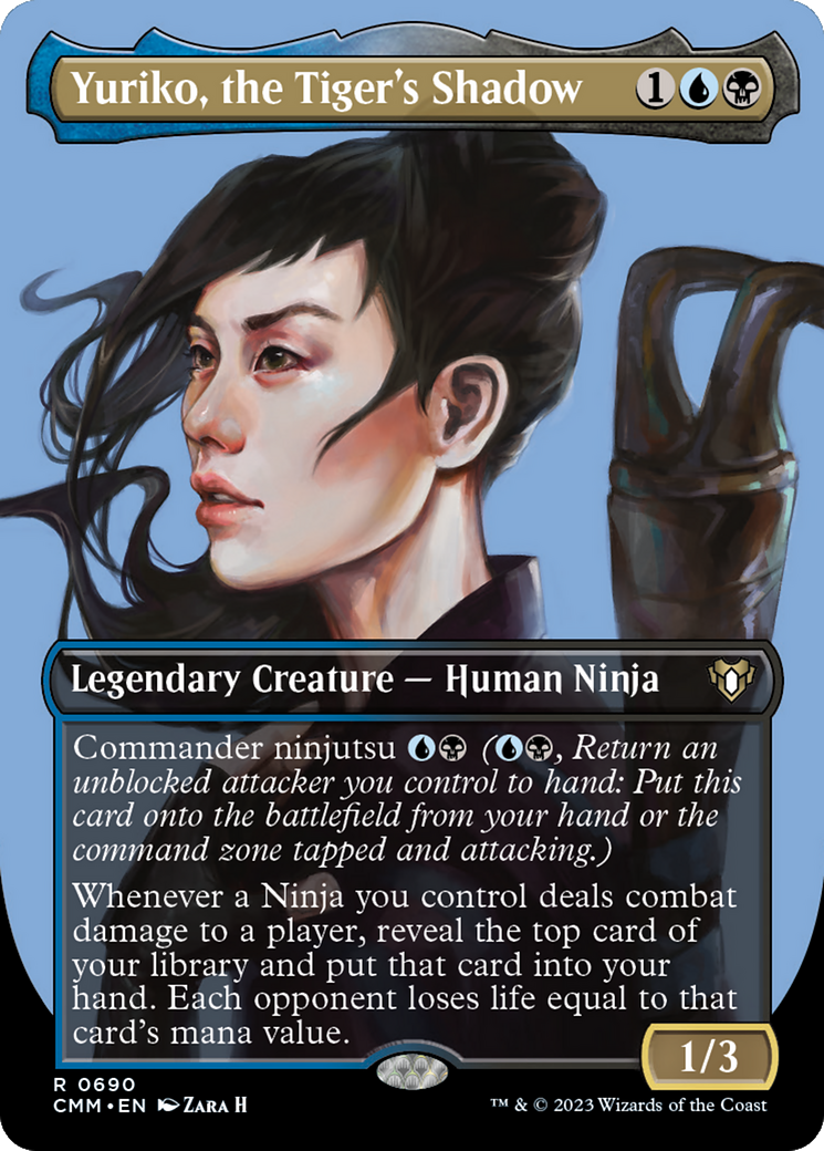 Yuriko, the Tiger's Shadow (Borderless Profile) [Commander Masters] | The Gaming-Verse